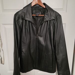 East 5th Black Leather Zip Jacket